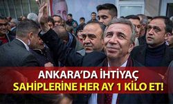 Ankara’da ihtiyaç sahiplerine her ay 1 kilo et