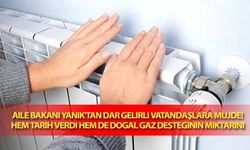 Aile bakanı Yanık'tan dar gelirli vatandaşlara müjde! Hem tarih verdi hem de doğal gaz desteğinin miktarını