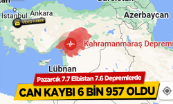 Pazarcık 7.7 Elbistan 7.6 Depremlerde Can Kaybı 6 Bin 957 Oldu