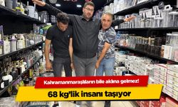 Kahramanmaraşlıların bile aklına gelmez! 68 kg'lik insanı taşıyor