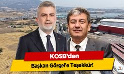 KOSB’den Başkan Görgel’e Teşekkür!