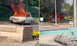 TBMM önünde beyaz Toros yakıldı!