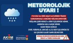 AKOM’dan Kahramanmaraş’a Yağmur ve Kar Uyarısı!