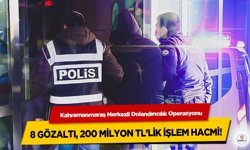 Kahramanmaraş Merkezli Dolandırıcılık Operasyonu: 8 gözaltı, 200 milyon TL’lik işlem hacmi
