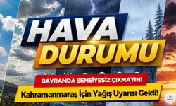 Bayramda Şemsiyesiz Çıkmayın! Kahramanmaraş İçin Yağış Uyarısı Geldi