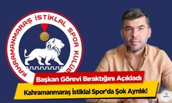 Kahramanmaraş İstiklal Spor’da Şok Ayrılık! Başkan Görevi Bıraktığını Açıkladı