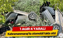 Kahramanmaraş’ta otomobil takla attı! 1 ağır 4 yaralı