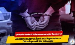 Şanlıurfa Merkezli Kahramanmaraş’ta Operasyon: Askerlikten Kaçmak İçin Sahte Rapor Alan ve Düzenleyen 44 Kişi Yakalandı