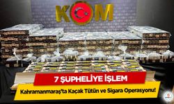 Kahramanmaraş’ta Kaçak Tütün ve Sigara Operasyonu: 7 Şüpheliye İşlem