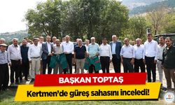 Başkan Toptaş, Kertmen’de güreş sahasını inceledi!