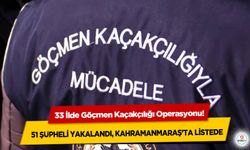 33 İlde Göçmen Kaçakçılığı Operasyonu! 51 şüpheli yakalandı, Kahramanmaraş’ta listede