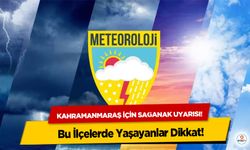 Kahramanmaraş için sağanak uyarısı! Bu İlçelerde Yaşayanlar Dikkat