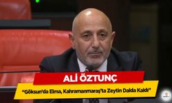 Ali Öztunç: “Göksun’da Elma, Kahramanmaraş’ta Zeytin Dalda Kaldı”