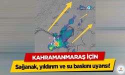 Kahramanmaraş için Sağanak, yıldırım ve su baskını uyarısı