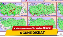 Kahramanmaraş’ta Yağış Alarmı! 4 Güne Dikkat