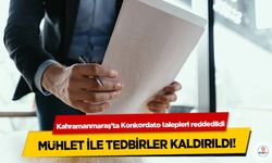 Kahramanmaraş’ta Konkordato talepleri reddedildi, Mühlet İle Tedbirler Kaldırıldı!
