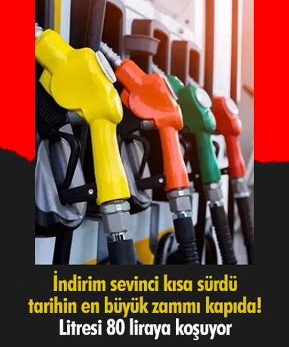 İndirim sevinci kısa sürdü, tarihin en büyük zammı kapıda! Litresi 80 liraya koşuyor