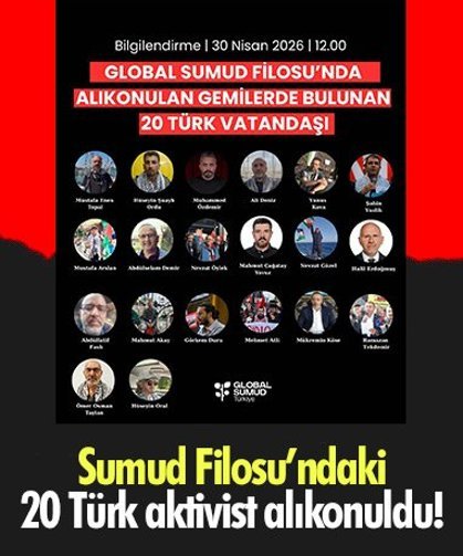 Sumud Filosu’ndaki 20 Türk aktivist alıkonuldu!
