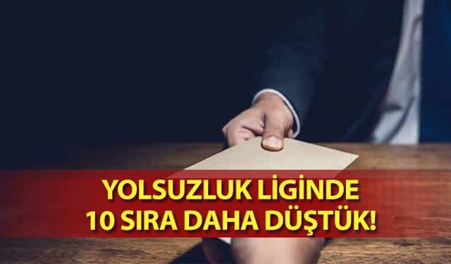 Yolsuzluk liginde 10 sıra daha düştük!