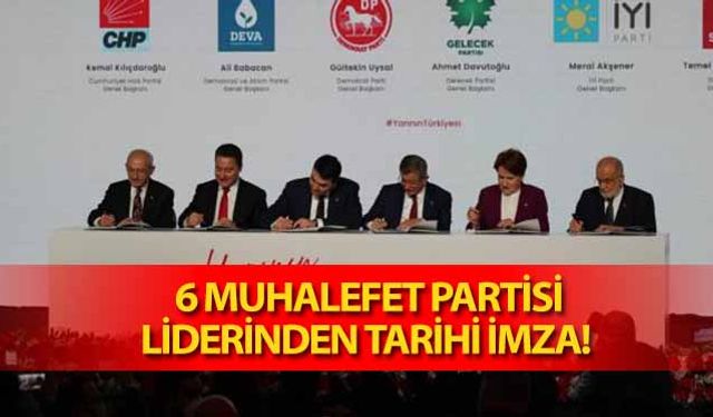 6 muhalefet partisi liderinden tarihi imza! 