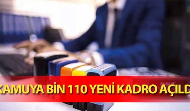 Kamuya Bin 110 Yeni Kadro Açıldı