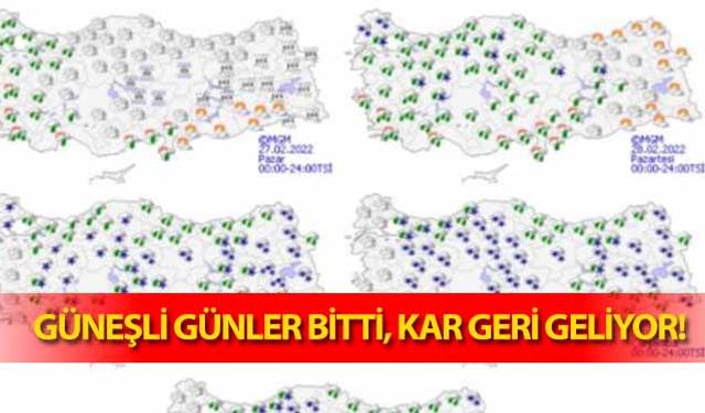 Güneşli günler bitti, kar geri geliyor!