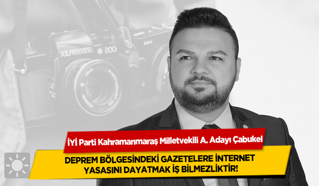 Ahmet Çabukel, Deprem Bölgesindeki Gazetelere İnternet Yasasını Dayatmak İş Bilmezliktir!