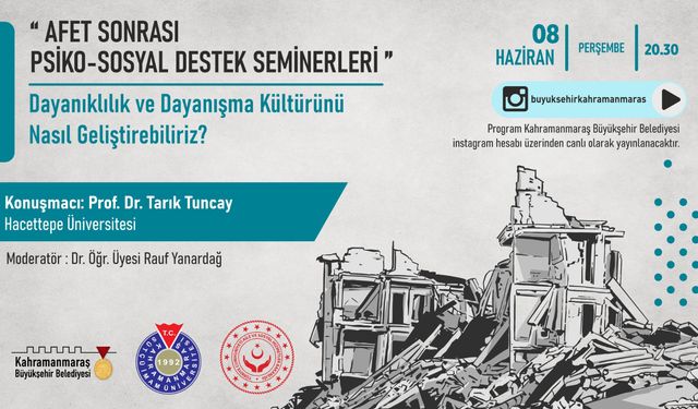 Prof. Tuncay, Kahramanmaraş’ta Dayanışma Kültürünün Geliştirilmesini Anlatacak