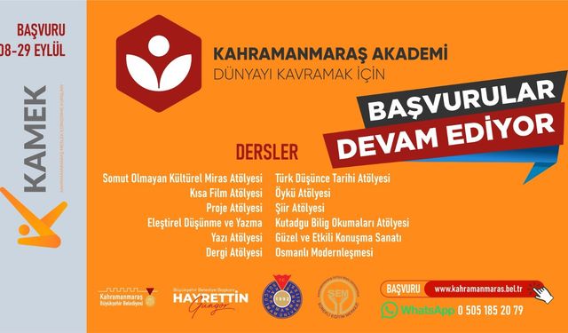 Kahramanmaraş Büyükşehir Akademisinde Başvurular Sürüyor!