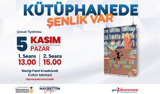 ‘Kütüphanede Şenlik Var’ Tiyatrosu Minik İzleyicilerini Bekliyor