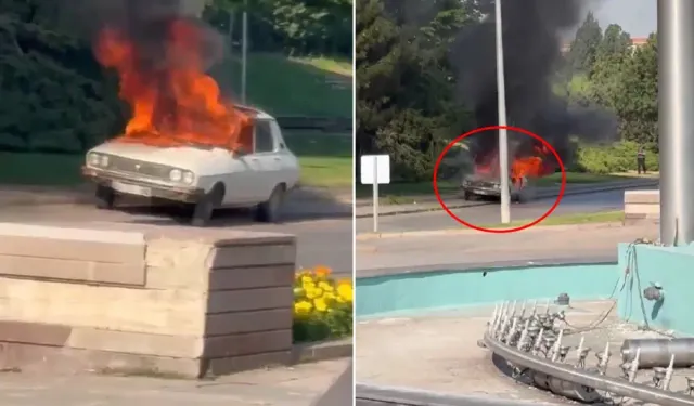 TBMM önünde beyaz Toros yakıldı!