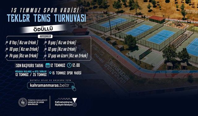 Kahramanmaraş’ta Ödüllü Tenis Turnuvasına Başvurular Başladı!