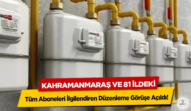 Kahramanmaraş dahil 81 ili ilgilendiriyor! Doğal gazda yeni dönem başlıyor!