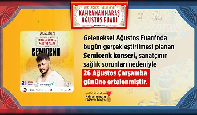 Semicenk Konseri, Sanatçının Sağlık Sorunları Nedeniyle 26 Ağustos’a Ertelendi!