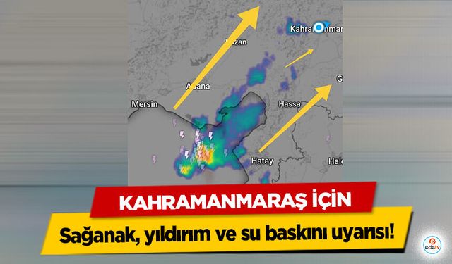 Kahramanmaraş için Sağanak, yıldırım ve su baskını uyarısı