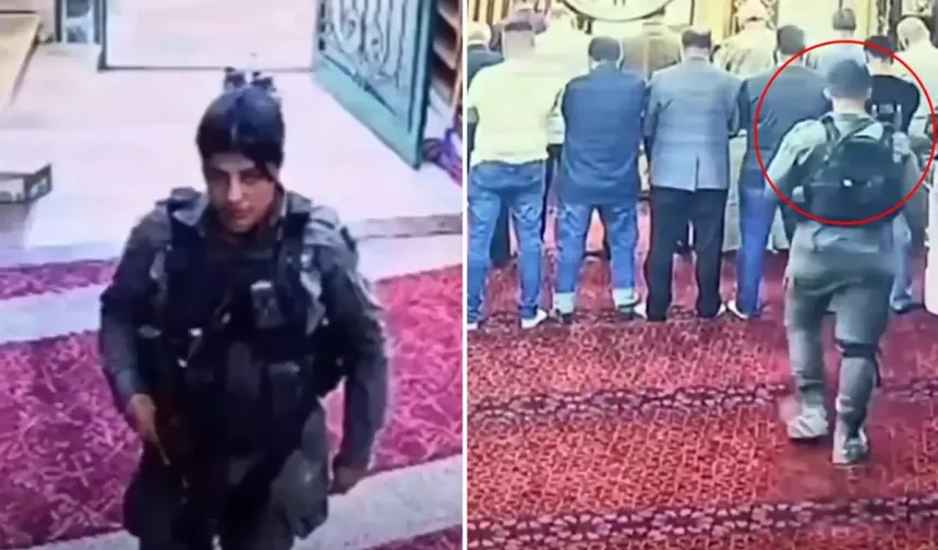 Camiye ayakkabı ile girip namaz kılanları gözaltına aldılar!