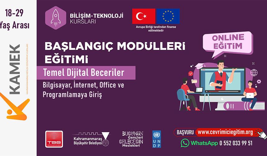 Kahramanmaraş'ta KAMEK’ten Gençlere Dijital Eğitim!