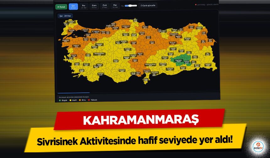 Kahramanmaraş Sivrisinek Aktivitesinde hafif seviyede yer aldı!