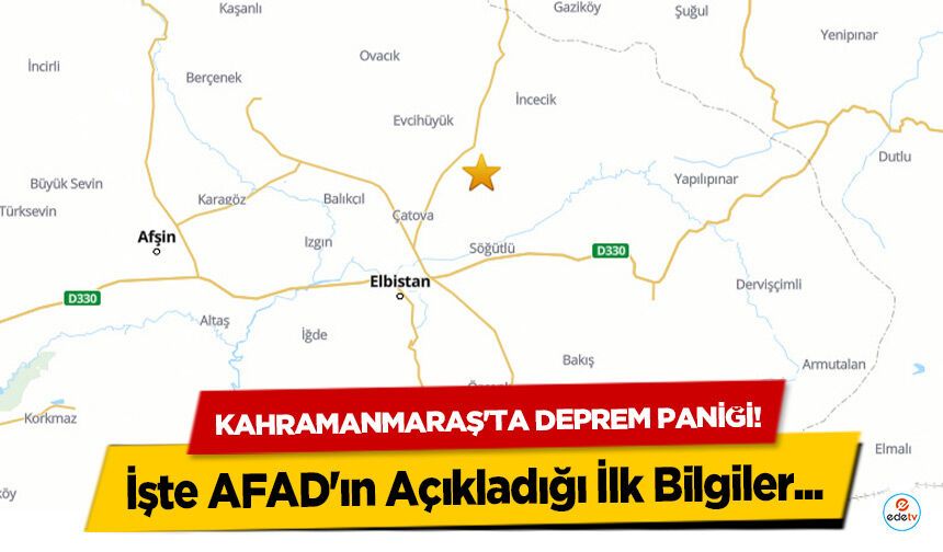 Kahramanmaraş'ta deprem paniği! İşte AFAD'ın Açıkladığı İlk Bilgiler