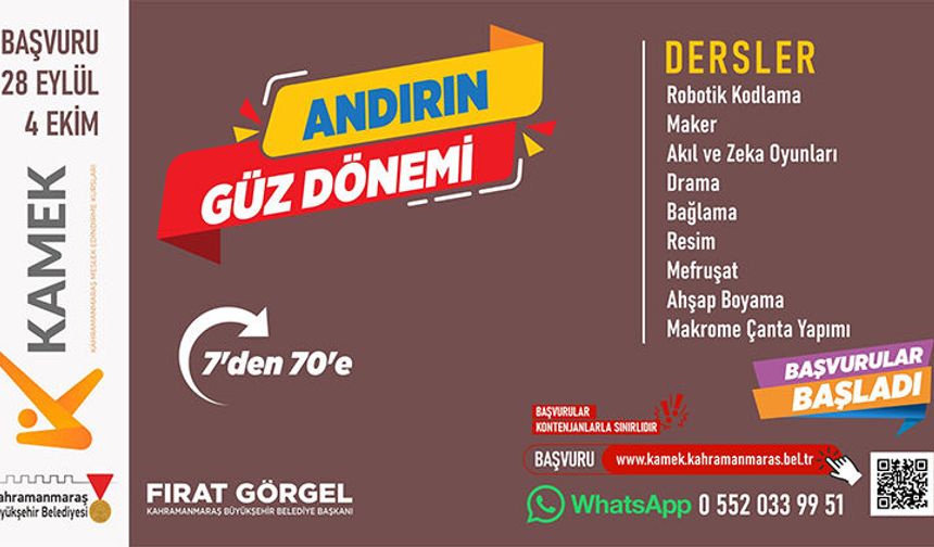 Elbistan, Andırın, Çağlayancerit ve Ekinözü’nde KAMEK Eğitimlerine Başvurular Başladı!