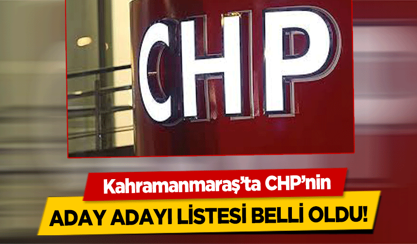 Kahramanmaraş’ta CHP’nin aday adayı listesi belli oldu!