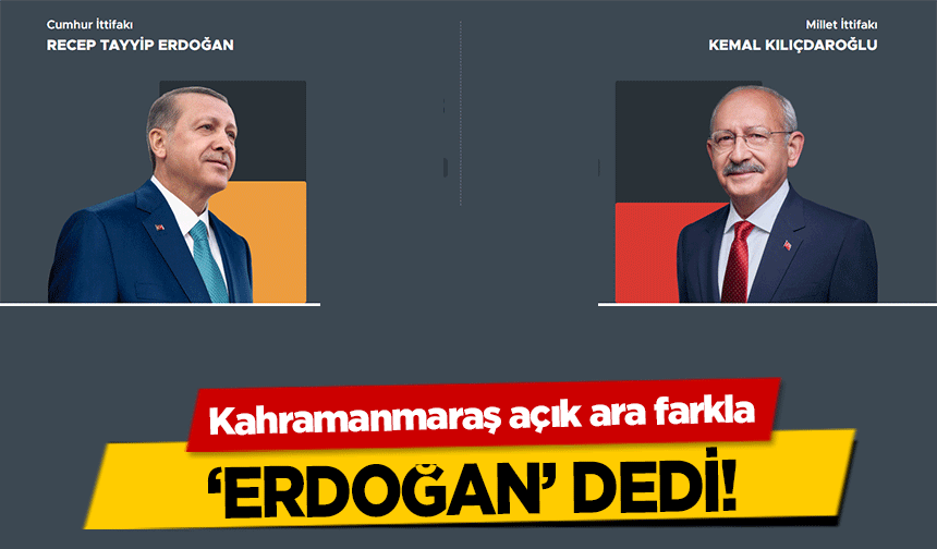 Kahramanmaraş açık ara farkla ‘Erdoğan’ dedi!