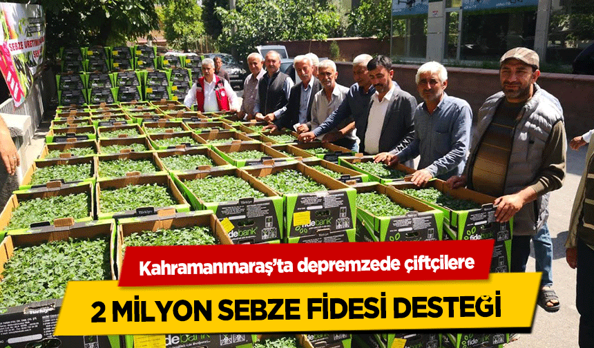 Kahramanmaraş’ta depremzede çiftçilere 2 milyon sebze fidesi desteği