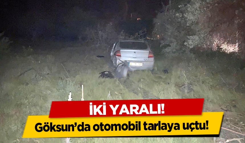 Göksun’da otomobil tarlaya uçtu! 2 yaralı