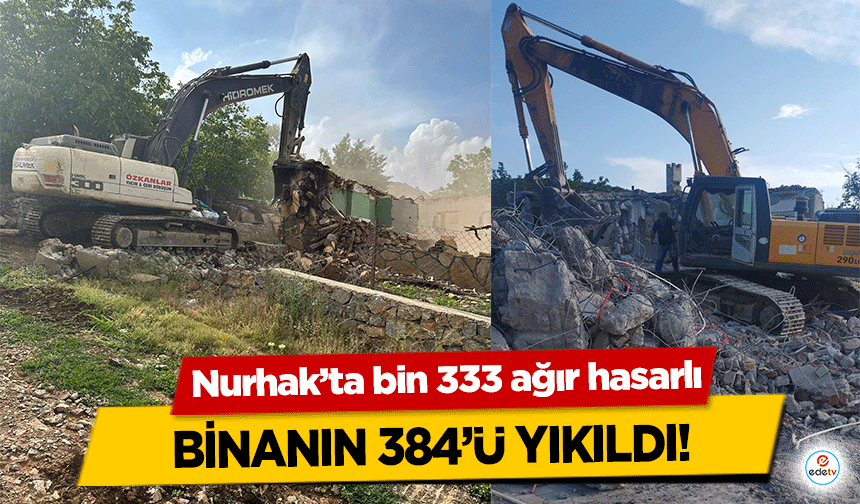 Nurhak’ta bin 333 ağır hasarlı binanın 384’ü yıkıldı!