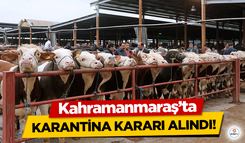 Kahramanmaraş’ta karantina kararı alındı!