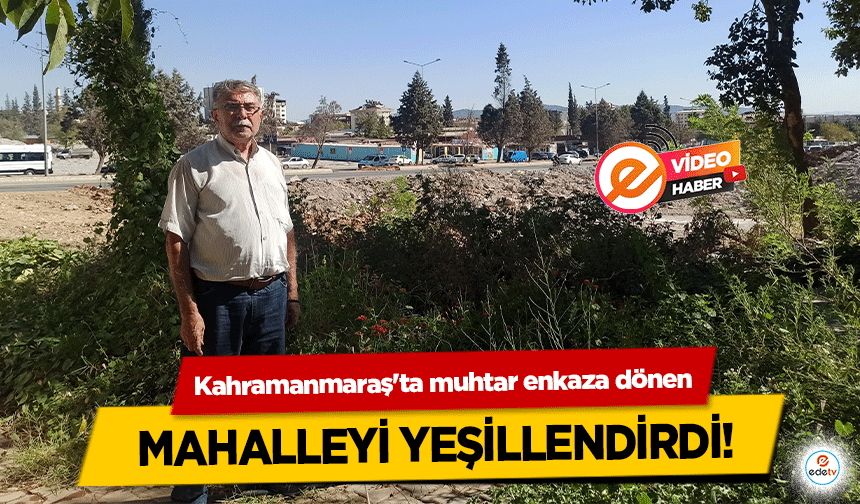 Kahramanmaraş'ta muhtar enkaza dönen mahalleyi yeşillendirdi!