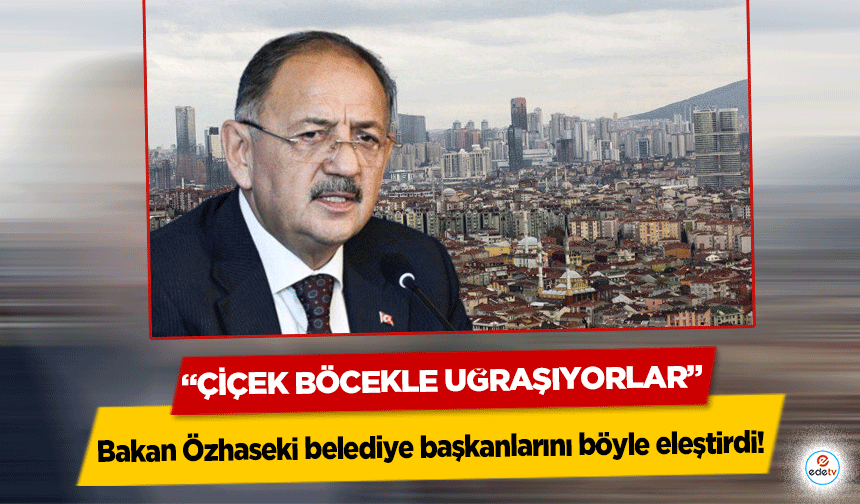 Bakan Özhaseki belediye başkanlarını böyle eleştirdi! ‘Çiçek böcekle uğraşıyorlar’