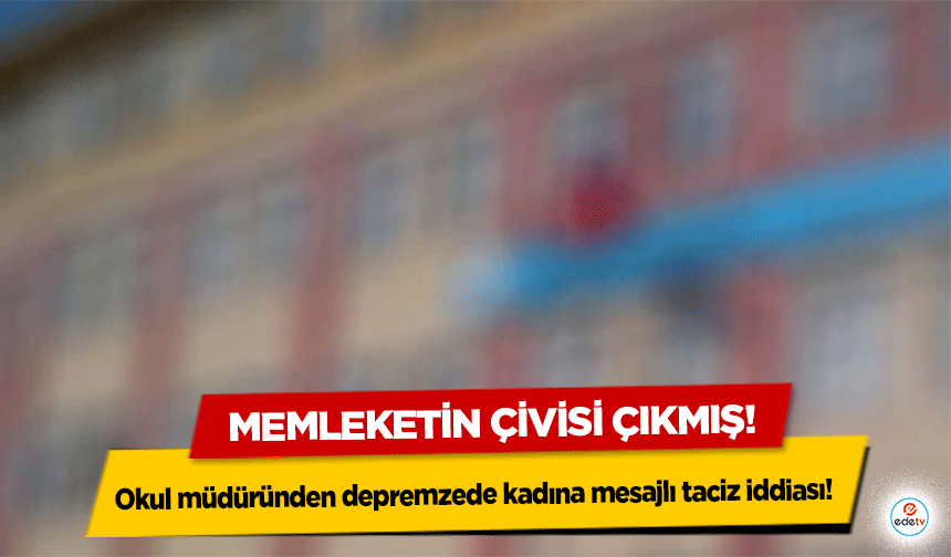 Okul müdüründen depremzede kadına mesajlı taciz iddiası! Memleketin çivisi çıkmış!