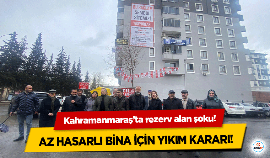 Kahramanmaraş’ta rezerv alan şoku! Az hasarlı bina için yıkım kararı!